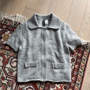H&M Gray Short Sleeve Cardigan
